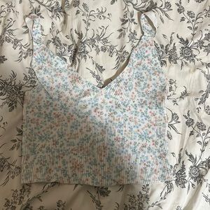 White floral Crop top
